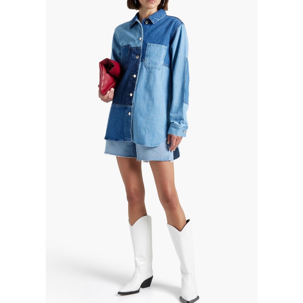 Helmet LangPatchwork effect denim shirt / jacket